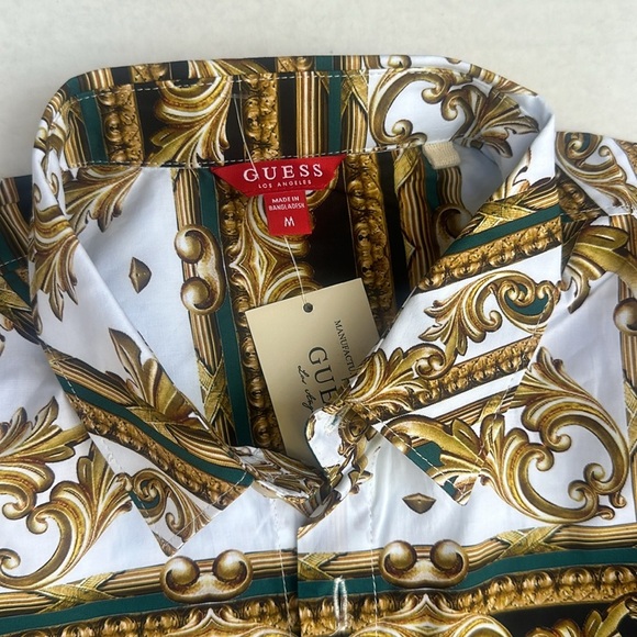 New GUESS Dwayne Baroque Shirt SZ M - Picture 3 of 6
